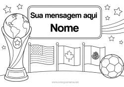 Desenho para personalizar Bola de futebol Esporte Copa, troféu, medalha Bandeira Competições e Prêmios Copa, troféu