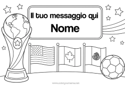 Colorazione gratuita Palla da calcio Sport Coppa, trofeo, medaglia Bandiera Competizioni e premi Coppa, trofeo