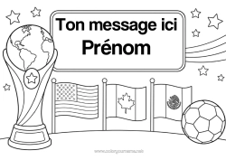 Coloriage à personnaliser Ballon De Foot Coupe, Trophée, Médaille Drapeau Compétitions Et Récompenses Coupe, Trophé