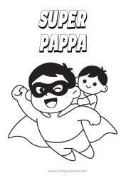 Gratis fargelegging Pappa Helt Barn Enkle fargelegginger