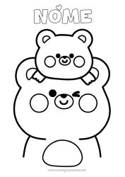 Desenho grátis Urso Papai Animal Filhote de urso Animais da floresta Família de animais Filhote