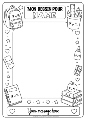 Colouring to customise School Pencil School Bag Stationery Supplies Framework Pencil Pot