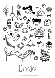 Kolorowanka za darmo Chiński Nowy Rok