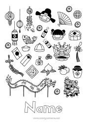 Free colouring Chinese New Year