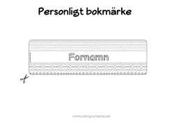 Färgläggningssida att anpassa Barnaktiviteter Bokmärke Geometriska former