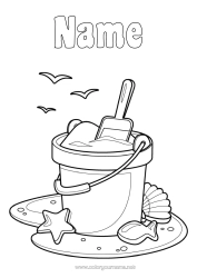 Colouring to customise Shellfish Marine Or Aquatic Animals Beach Bucket Games And Toys
