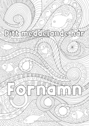 Gratis färgläggning Fisk Komplexa målarbilder Zentangle Marina djur eller vattenlevande djur Vågor