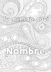 Colorear gratis Pescado Dibujos complejos para colorear Zentangle Animales marinos o acuáticos Olas