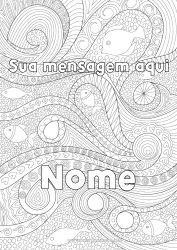 Desenho grátis Peixe Colorações Complexas Zentangle Animais marinhos ou aquáticos Ondas