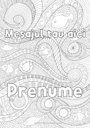 Pagină de colorat gratuită Pește Desene de colorat complexe Zentangle Animale marine sau acvatice Valuri