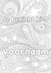 Gratis kleurplaat Vis Complex Kleurplaten Zentangle Zeedieren Golven