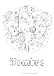 Colorear para personalizar Frutas Golosinas Helado Realista Frambuesa