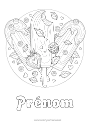 Coloriage à personnaliser Fruits Gourmandises, sucreries Glace Réaliste Framboise