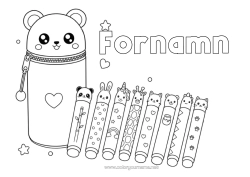 Gratis färgläggning Björn Söt Björnungar Panda Skogens djur Andra djur i världen Blyertspenna Skolmaterial Necessär