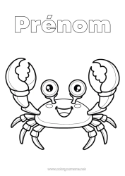 Coloriage à personnaliser Crabe Animaux marins ou aquatique