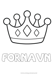 Farvelægningssiden tilpasning Prinsesse Krone Epifani. Nem farvelægning Konge