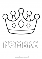 Colorear para personalizar Princesa Corona Epifanía Dibujos fáciles para colorear Rey