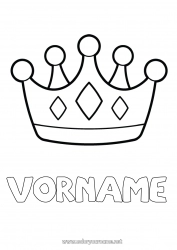 Malvorlage anpassen Prinzessin Krone Epiphanie Einfache Ausmalbilder König