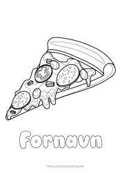 Farvelægningssiden tilpasning Mad Pizza Realistisk