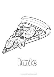 Kolorowanka do personalizacji Jedzenie Pizza Realistyczny