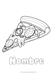 Colorear gratis Alimento Pizza Realista