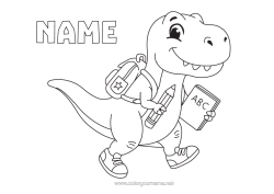 Colouring to customise Dinosaurs Animal Pencil School bag Back to school Stationery supplies