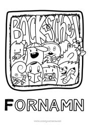 Gratis färgläggning Monster Ramar Back to school
