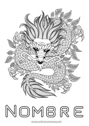 Dibujo libre Mandala Dragón Animales Año Nuevo chino Dragones, unicornios y animales fantásticos