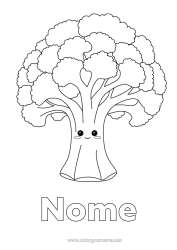 Colorazione gratuita Kawaii Verdure Broccolo