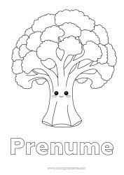 Pagină de colorat gratuită Drăguț Legume Broccoli
