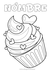 Colorear para personalizar Tarta Corazón Golosinas Magdalena