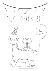 Colorear para personalizar Regalos Cumpleaños Dinosaurios Actividades para niños Animales Dibujos fáciles para colorear Trazo y color Edad personalizable Gorrito de fiesta
