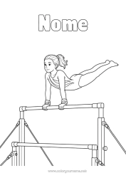 Desenho para personalizar Esporte Gymnastique Sports artistiques Barras assimétricas