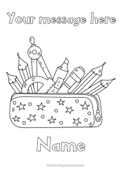 Colouring to customise Coloured Pencil Pencil Stationery Supplies Pencil Case Rapporteur Compass
