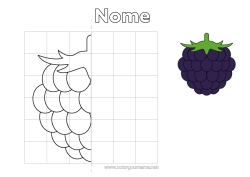 Desenho grátis Atividades para Crianças Frutas Simetria Amora