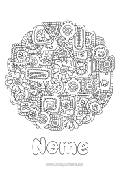 Desenho para personalizar Flores Mandala Zentangle
