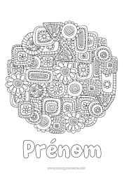 Coloriage à personnaliser Fleurs Mandala Zentangle