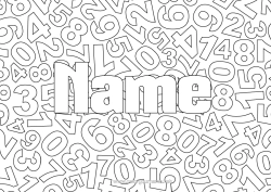 Free coloring Number Children's activities Mathematics Decorative background Notebook Covers