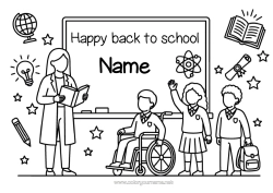 Coloring to customize Teacher Education Professions Back to School