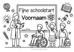 Kleurplaat aanpassen Juf/Meester Onderwijsberoepen Terug naar school 
