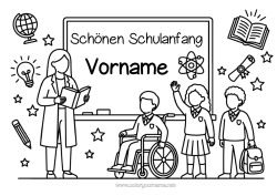 Malvorlage anpassen Lehrer/Lehrerin Büroberufe Schulbeginn
