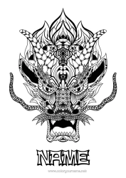 Free colouring Dragon Chinese New Year Dragons, unicorns, and fantastical creatures