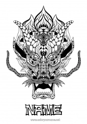 Free coloring Dragon Chinese New Year Dragons, unicorns and fantastic animals