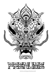 Pagină de colorat personalizată Dragon Anul Nou Chinezesc Dragoni, unicorni și animale fantastice