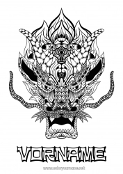 Kostenlose Malvorlage Drache Chinesisches Neujahr Drachen, Einhörner und fantastische Tiere