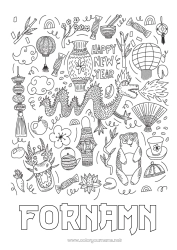 Gratis färgläggning Kinesiskt nyår