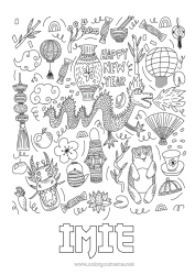 Kolorowanka za darmo Chiński Nowy Rok