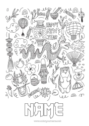 Free colouring Chinese New Year