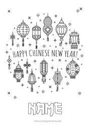 Colouring to customise Chinese New Year Chinese Lantern