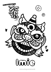 Rysunek za darmo Lew Chiński Nowy Rok Dzikie zwierzęta Afryki